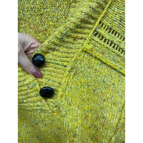 Camilla Tree Women's Oversized Handkerchief Sweater Yellow Speckled Confetti - Picture 4 of 9